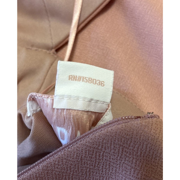 Birdy Grey Pink Bridesmaid Dress Size XS Benny Tie Back Crepe Dusty Rose Maxi - Picture 5 of 10